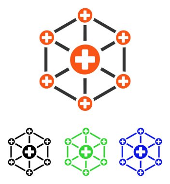 Tıbbi ağ düz vektör simgesi