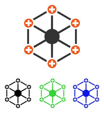 Tıbbi ağ düz vektör simgesi