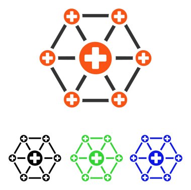 Tıbbi ağ düz vektör simgesi