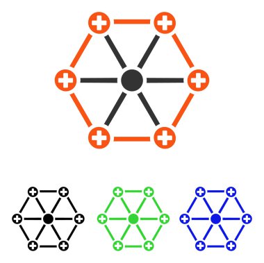 Tıbbi ağ düz vektör simgesi