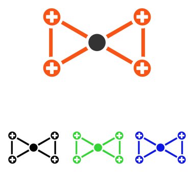 Tıbbi düğümleri düz vektör simgesi