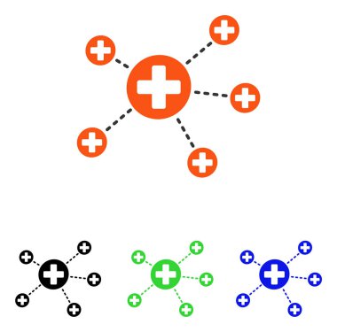 Tıbbi ilişkiler düz vektör simgesi