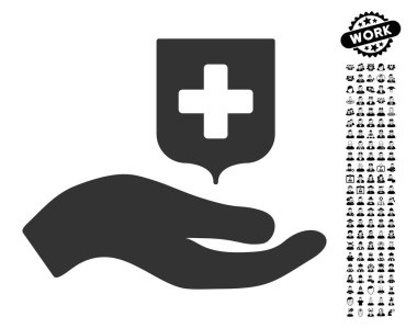 El teklif tıbbi kalkan simgesi erkekler Bonus ile