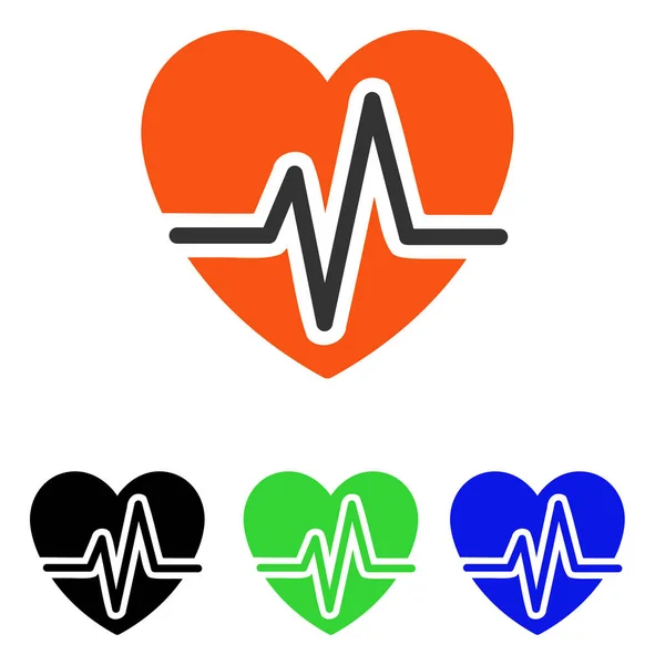 Heart Diagram Flat Vector Icon — Stock Vector
