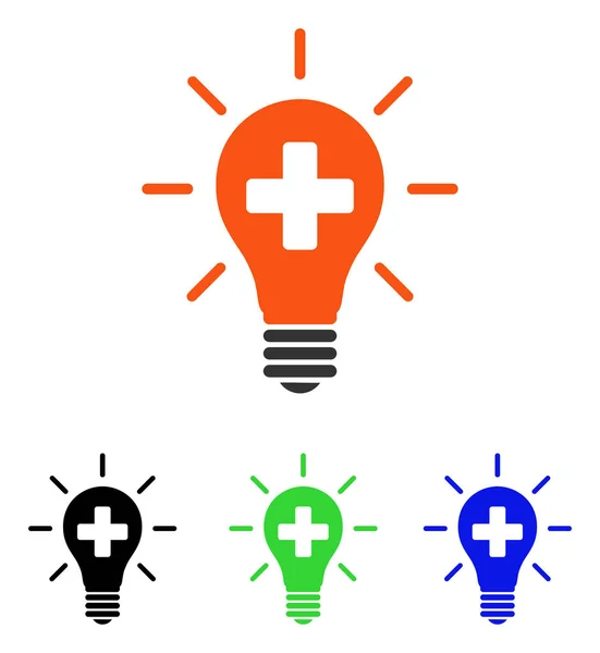 Icono de vector plano de lámpara eléctrica médica — Vector de stock