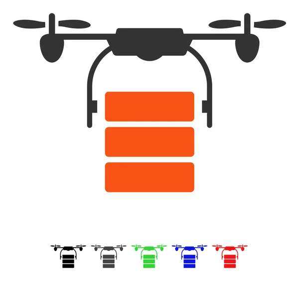 Вантажні Drone плоских значок — стоковий вектор