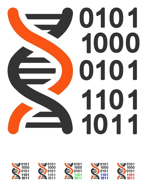 Genome Code Icono plano — Vector de stock