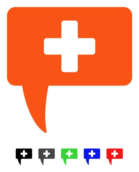 Icône plate de réponse médicale — Image vectorielle