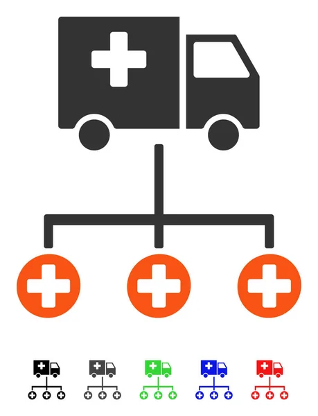 Ícone plano da estrutura da entrega médica — Vetor de Stock