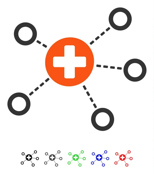 Medische Links plat pictogram — Stockvector