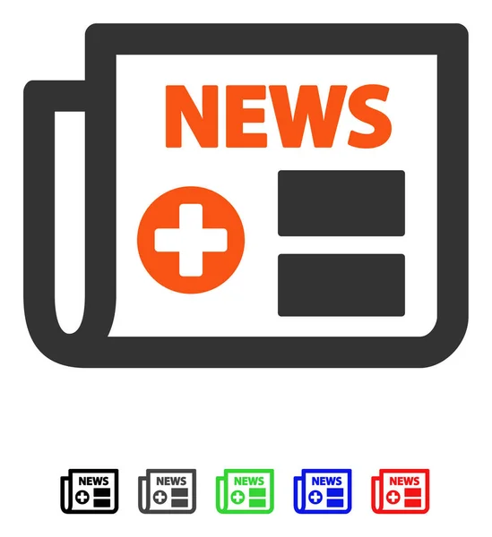 Medical Newspaper Flat Icon — Stock Vector