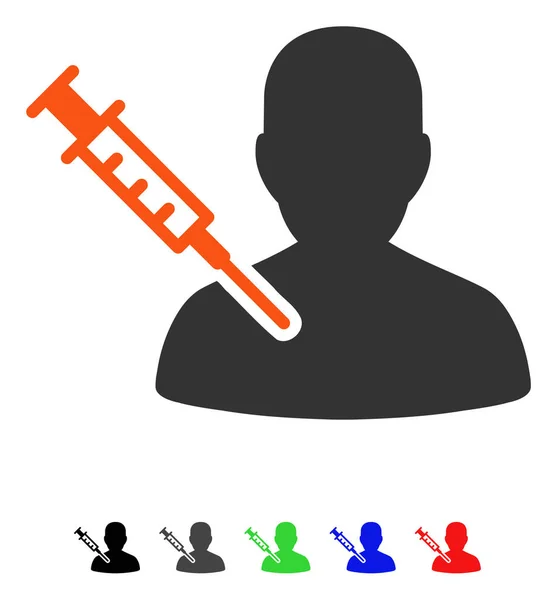 Vacunación del paciente Icono plano — Vector de stock