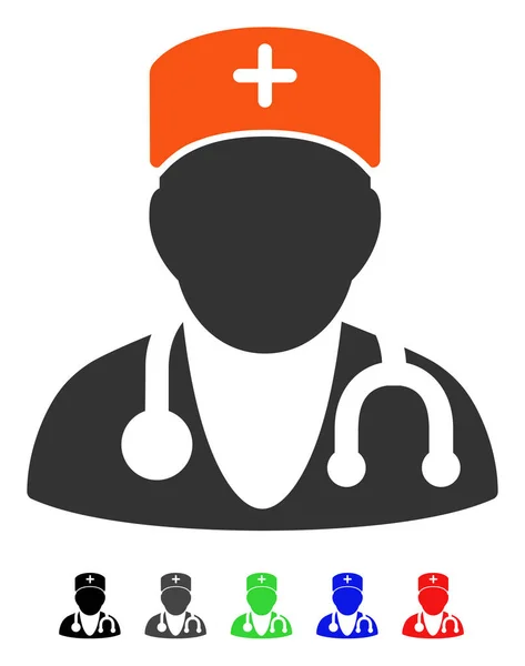 Icône plate de médecin — Image vectorielle