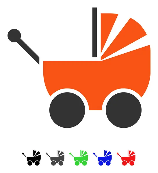 Barnvagn platt ikon — Stock vektor