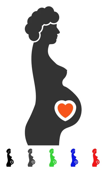 Zwangere vrouwelijke platte pictogram — Stockvector