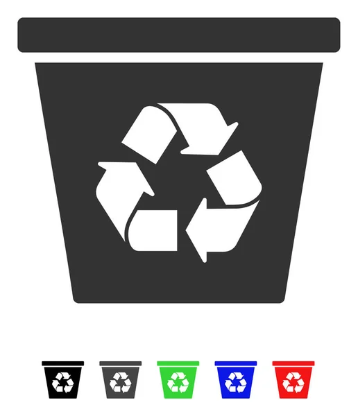 Papelera de reciclaje Icono plano — Vector de stock