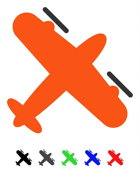 Schroef vliegtuig platte pictogram — Stockvector