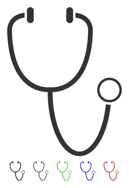 Stetoscopio icona piatta — Vettoriale Stock