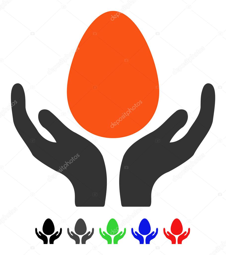 Egg Incubator Hands Flat Icon
