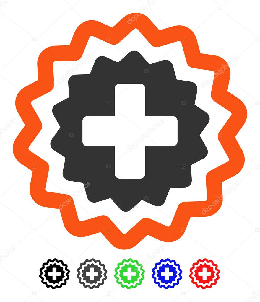 Medical Cross Stamp Flat Icon