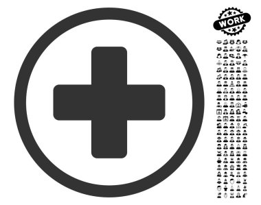 Artı simgesi ile iş Bonus yuvarlak