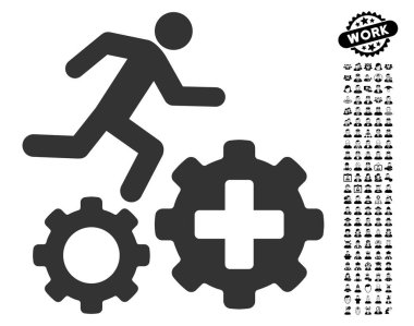 Runner tedavi süreci Gears simgesi insanlar Bonus ile