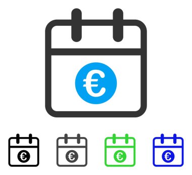 Euro gün düz simgesi