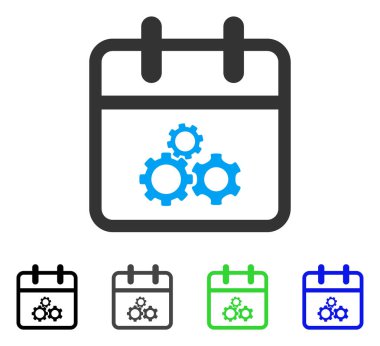 Mekanik gün düz simgesi