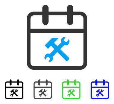 Çalışma günü düz simgesi