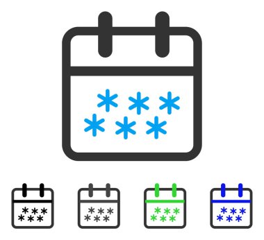 Kış günü düz simgesi