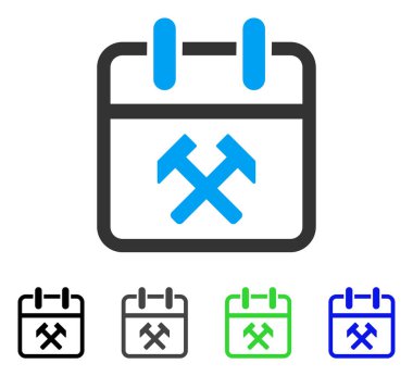 Çalışma günü düz simgesi