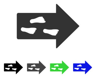 Çıkış yönünde düz simgesi