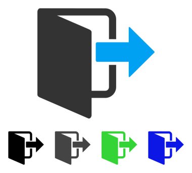 Çıkış kapı düz simgesi