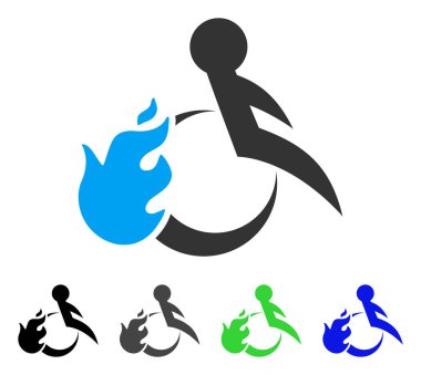 Hasta düz simgesi ateş