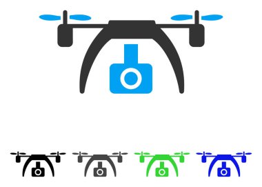 Uçak Video kamera düz simgesi