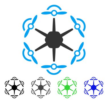 Uçan Hexacopter düz simgesi