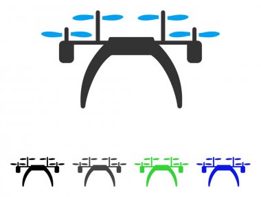 Quadcopter düz simgesi