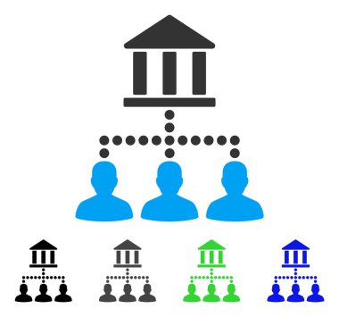 Banka istemci bağlantıları düz simgesi