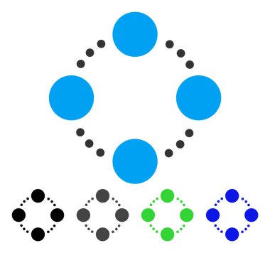 Dairesel ilişkiler düz simgesi