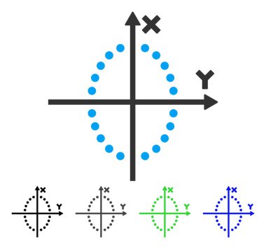 Elips çizim düz simgesi