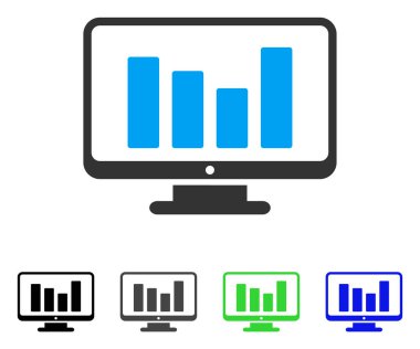 Çubuk grafik düz simgesi izleme