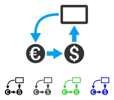 Nakit akışı Euro Döviz düz simgesi