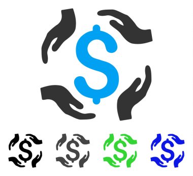 Doları bakım el düz simgesi