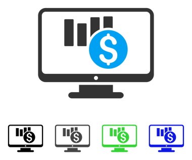 Satış grafiği düz simgesi izleme