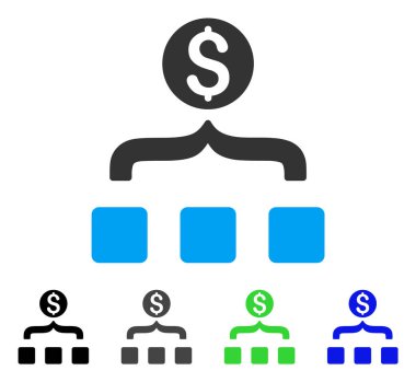 Para toplayıcı düz simgesi