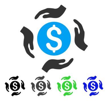 Para bakım el düz simgesi