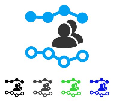 İnsanlar grafikler düz simgesi