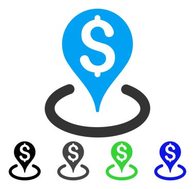 Banka yer düz simgesi