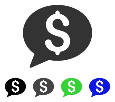 Banka ileti düz simgesi