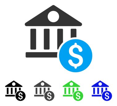 Doları banka düz simgesi